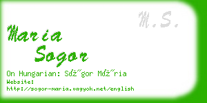 maria sogor business card